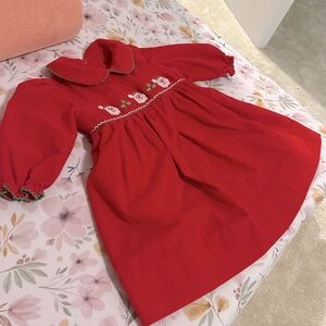 Petit Bebe Smocked Santa Dress